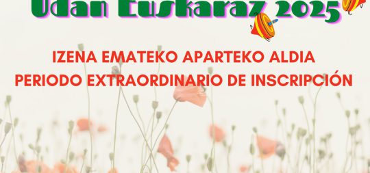 Imagen de la noticia: UDAN EUSKARAZ 2025:PERIODO EXTRAORDINARIO DE INSCRIPCIÓN
